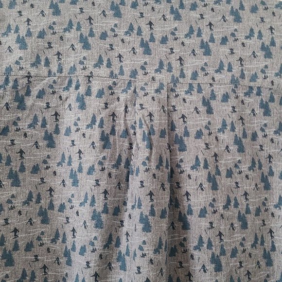 Peter Millar Mountainside Cotton Flannel Shirt Skiers and Evergreens XXL - Picture 4 of 10